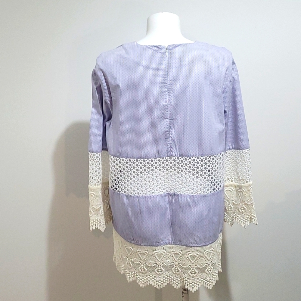 French Connection size S Kyra cotton lace crochet tunic - Picture 8 of 10